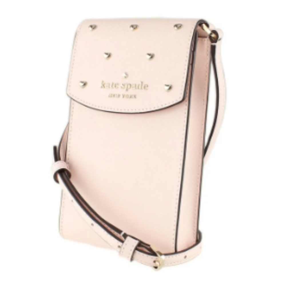 NWT Kate Spade Crossbody Bag Staci Studded Hearts North South Light Pink